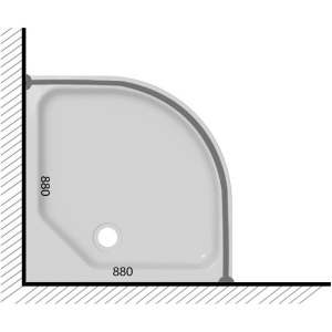 Карниз для ванны Triton полукруглый, 88х88