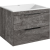Мебель для ванной Vincea Chiara 2D 60, 2 ящика, камень, с белой раковиной