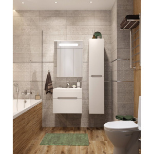 Купить Тумба с раковиной DIWO Коломна, 60, подвесная с накладной раковиной, белая, МДФ в Москве с доставкой Тумба с раковиной DIWO Коломна, 60, подвесная с накладной раковиной, белая, МДФ