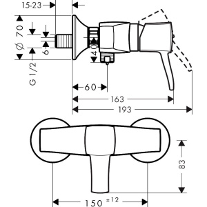 Купить Смеситель для душа Hansgrohe Metropol Classic 31360090 хром - золото в Москве с доставкой Смеситель для душа Hansgrohe Metropol Classic 31360090 хром - золото