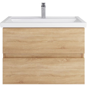 Тумба с раковиной SanStar Тоскана 80 дуб сонома светлый, раковина Kirovit Фостер 80