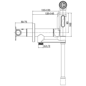Гигиенический душ Jacob Delafon Elate E28317-BL со смесителем С ВНУТРЕННЕЙ ЧАСТЬЮ и двухрежимной лейкой