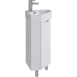Тумба с раковиной SanStar Лайн 35 угловая, напольная, белая, раковина Лайн 35