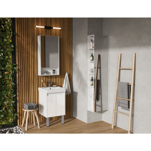 Тумба с раковиной AQUATON Сканди 45 белая глянцевая, белая матовая