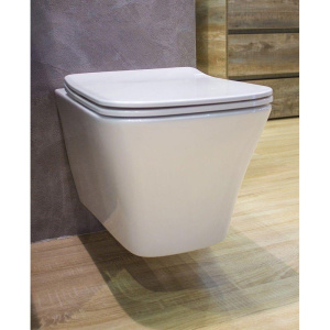 Унитаз подвесной Art&Max Platino AM9321CHR/SC безободковый, с микролифтом, белый