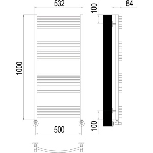 Купить Полотенцесушитель водяной Terminus Классик П20 500*1000 в Москве с доставкой Полотенцесушитель водяной Terminus Классик П20 500*1000