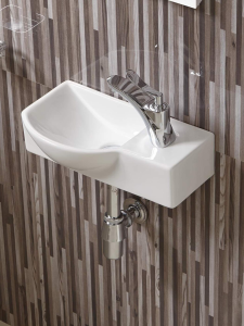 Раковина подвесная глянцевая белая 400х220х120 WeltWasser AISBACH 7940 GL-WT R (10000008687)