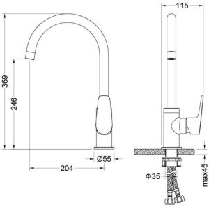 Смеситель для кухни Aquatek Бетта AQ1182CR хром