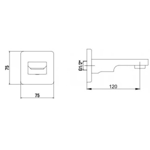 Излив для ванны E.C.A. Tiera 102159205C1EX-K черный