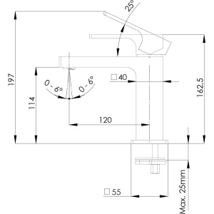 Смеситель для раковины Remer Absolute AU12 хром