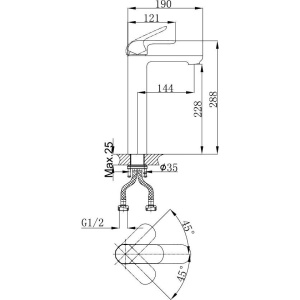 Смеситель для раковины D&K Venice Gondola DA1022081 хром