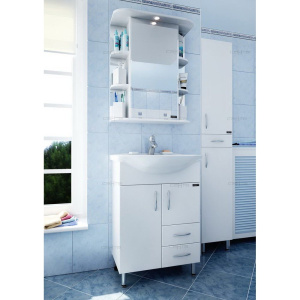 Купить Зеркало-шкаф СанТа Герда 55 свет фацет в Москве с доставкой Зеркало-шкаф СанТа Герда 55 свет фацет