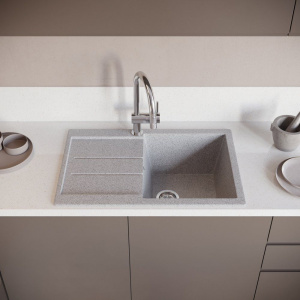 Купить Мойка кухонная Domaci Бьелла DMC-25 серая в Москве с доставкой Мойка кухонная Domaci Бьелла DMC-25 серая