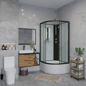 Душевая кабина Niagara Classic NG-6707-14BKT 80x80 см, без крыши, с тропическим душем