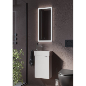 Тумба с раковиной Sancos Mini 35 L подвесная, белый глянец