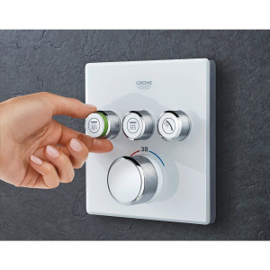 Термостатический смеситель Grohe Grohtherm SmartControl 29157LS0, для душа, moon white