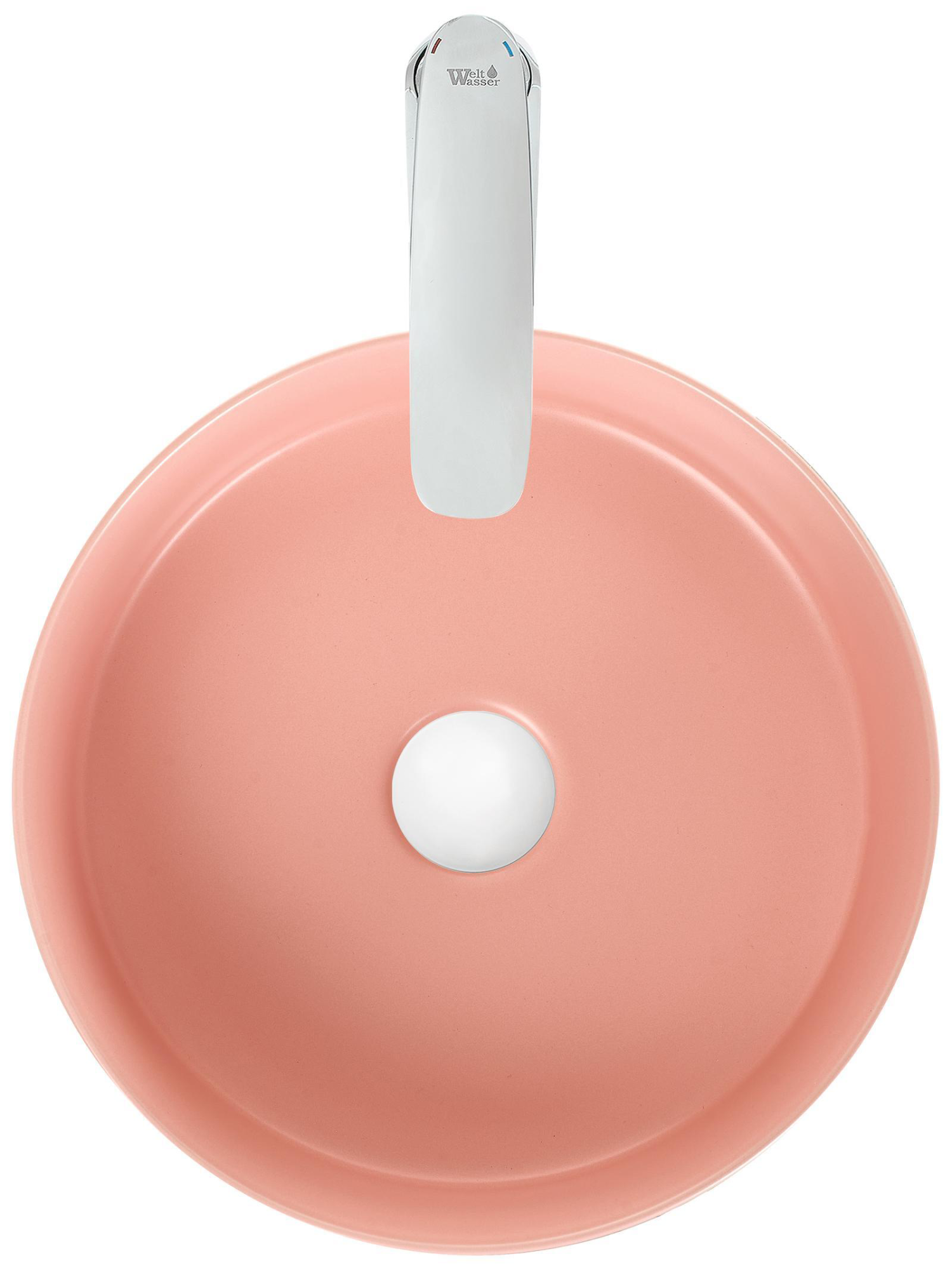 Раковина накладная матовая розовая 355х355х120 WeltWasser ELBACH 3134 MP (10000004515)