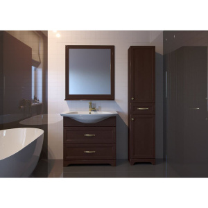 Зеркало ASB-Woodline Берта 85 орех антикварный, с полкой