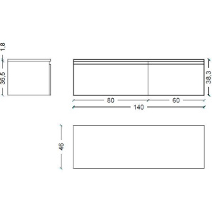 Тумба Armadi Art Flat Valessi Uno-S 140 dark oak