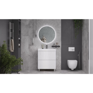 Тумба с раковиной Velvex Edge 70.2Y напольная, белая