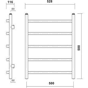 Полотенцесушитель водяной Domoterm Калипсо П5 50x50, белый