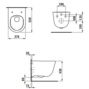 Унитаз подвесной Laufen The New Classic 8.2085.1.000.000.1 безободковый