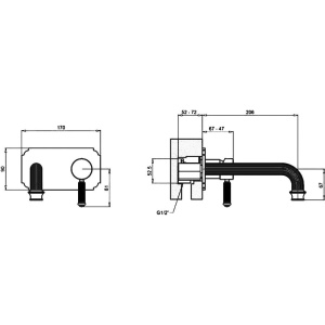 Смеситель для раковины Cezares Olimp Olimp BLSM2 01 L С ВНУТРЕННЕЙ ЧАСТЬЮ