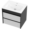 Тумба с раковиной STWORKI Гриндстед 60 белый матовый, антрацит матовый
