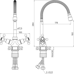 Смеситель для кухни Milardo Duplex DUPSB0FM05 с гибким изливом