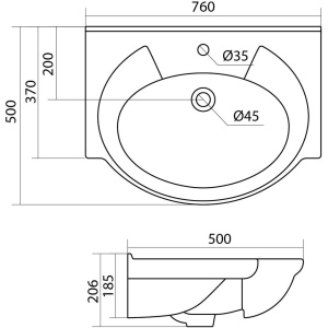 Мебельная раковина Santek Байкал 1WH110259 75