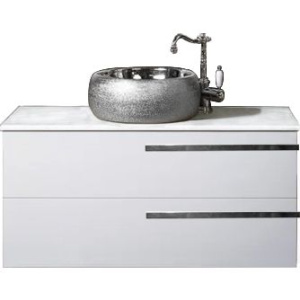 Тумба с раковиной Armadi Art NeoArt 100, белая с ручками Luce хром