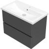 Тумба с раковиной STWORKI Колдинг 80 антрацит, с раковиной Como 80