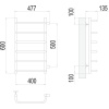 Полотенцесушитель водяной Terminus Стандарт П6 400x600 с боковым подключением 500