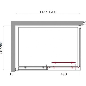 Душевой уголок BelBagno Uno AH 1 120/90 C Cr