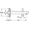 Излив для ванны Grohe BauContemporary 13390000 хром