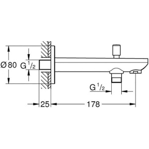 Излив для ванны Grohe BauContemporary 13390000 хром