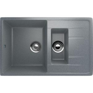 Комплект Мойка кухонная Ulgran U-205 -309 темно-серая + Смеситель MEGA Mega MG-BMK016 хром