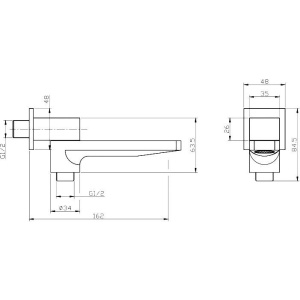Излив BelBagno Romano ROM BCA CRM для ванны с душем
