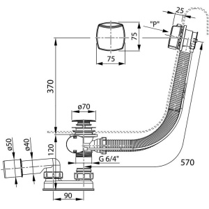 Слив-перелив для ванны Ravak X01507