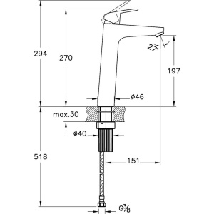 Смеситель для раковины VitrA Flow Round A42927EXP хром