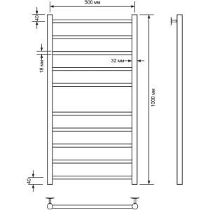 Полотенцесушитель водяной Comfysan Noumi W-10 100х50 хром