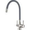 Смеситель для кухни Lemark Comfort LM3075BN с гибким изливом, никель, серый