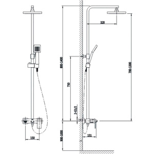 Душевая стойка Timo Briana SX-7130/17 золото