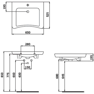Раковина Nofer H5 для людей с ограниченными возможностями