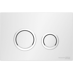 Смывной бачок скрытого монтажа Wasserkraft Aller 10 с кнопкой смыва белый, хром