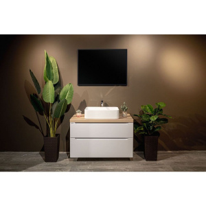 Зеркало Art&Max Aversa 90х65 черное, с LED-подсветкой, 6000К