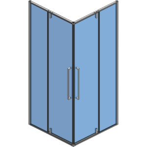 Душевой уголок AQUAme AQM7102-2-8 80х80, профиль черный матовый