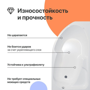 Купить Акриловая ванна DIWO Сочи R 170x95 см, угловая, с каркасом, асимметричная в Москве с доставкой Акриловая ванна DIWO Сочи R 170x95 см, угловая, с каркасом, асимметричная