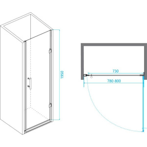 Душевая дверь в нишу RGW Passage PA-06B 41080608-14 80х195, профиль черный