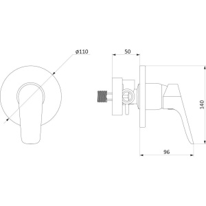 Смеситель для душа STWORKI Малвик HFMA50000, C ВНУТРЕННЕЙ ЧАСТЬЮ